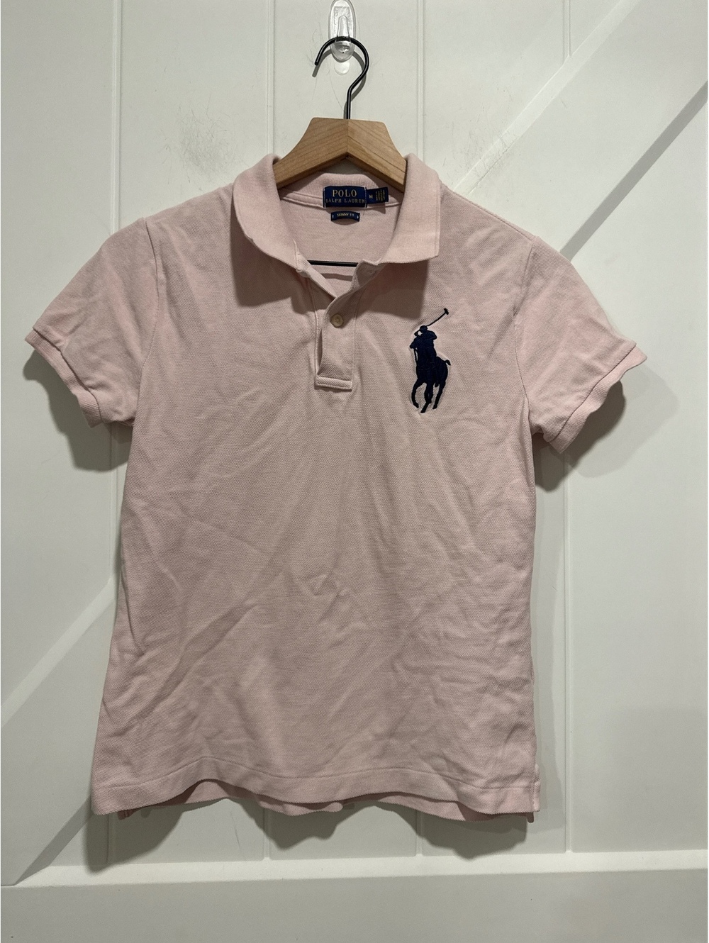 Polo Ralph Lauren Skinny Fit Pink Polo Shirt, Medium